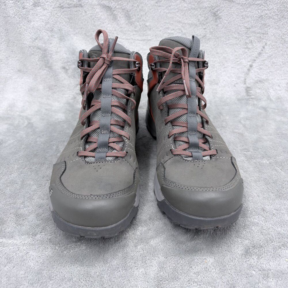 Oboz Sypes Mid B-Dry Men’s Gray/Orange Leather Waterproof Hiking Boots  Size 10 - Picture 2 of 12
